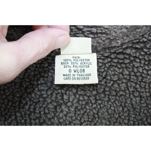 LL Bean Brown Buttons Up Sleeveless Mock Neck Vest Size L - Picture 8 of 11